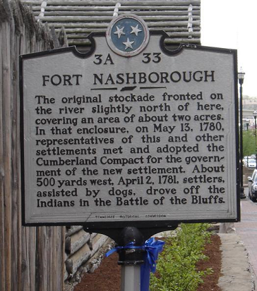Tennessee Historical Marker at Fort Nashborough