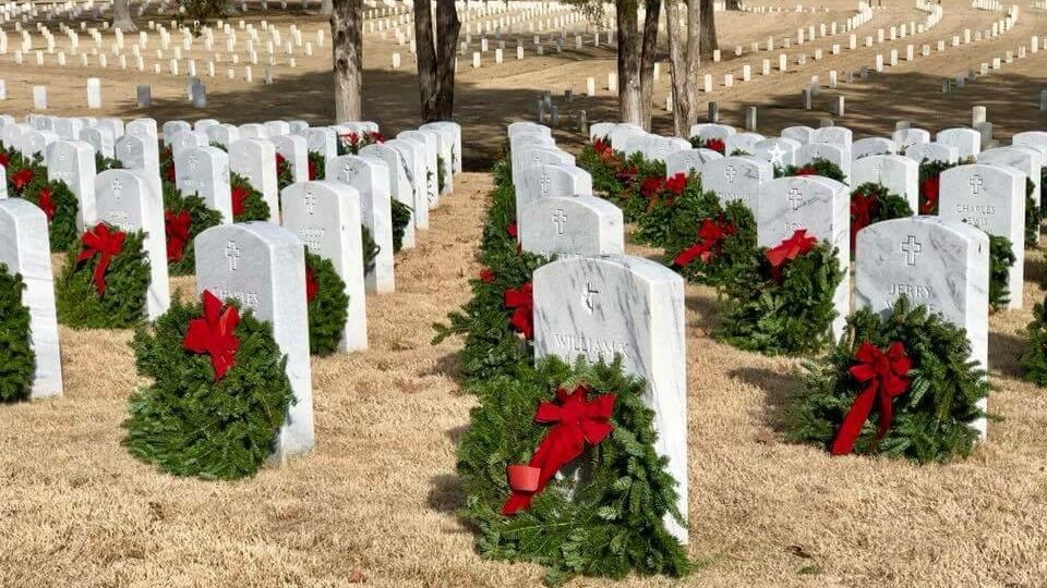 Wreaths at Veterans Cemetery