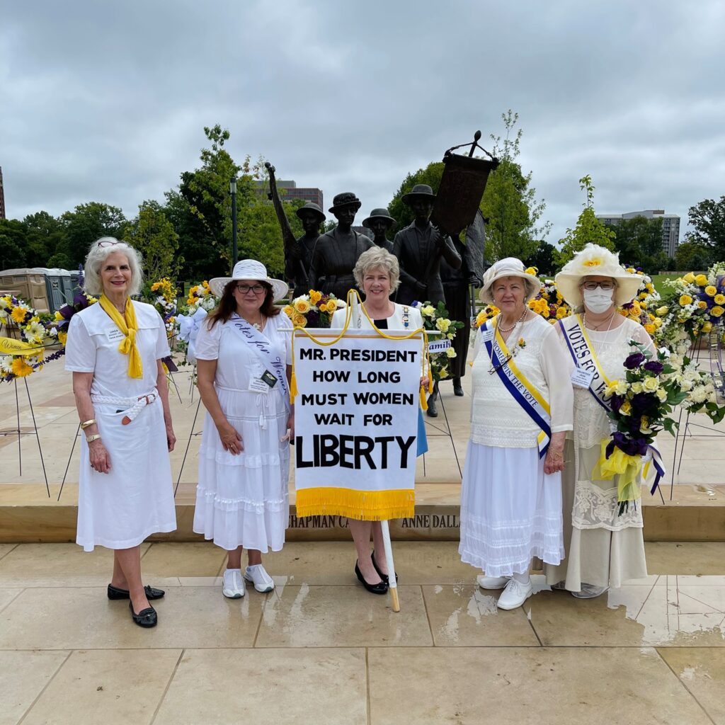 Chapter members attending Suffrage celebration.