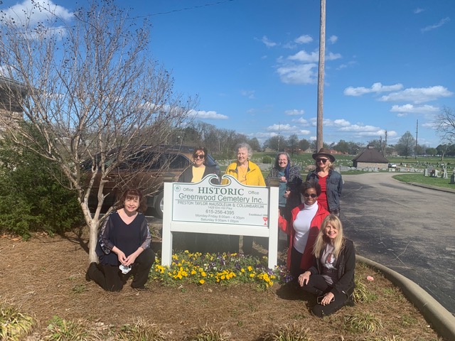 Chapter members preparing for cemetery cleanup.